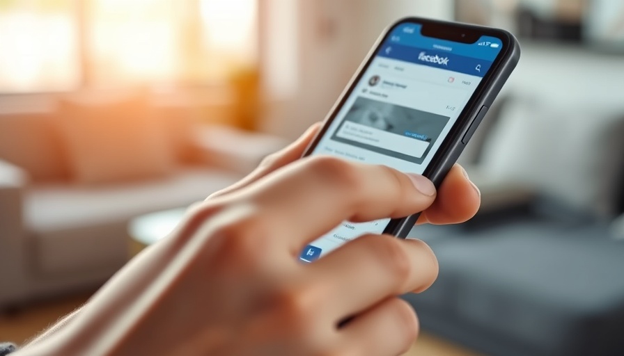 Close-up of Facebook app on smartphone symbolizing declined time spent.