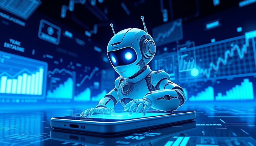 Futuristic robot in digital interface for mechanize automation