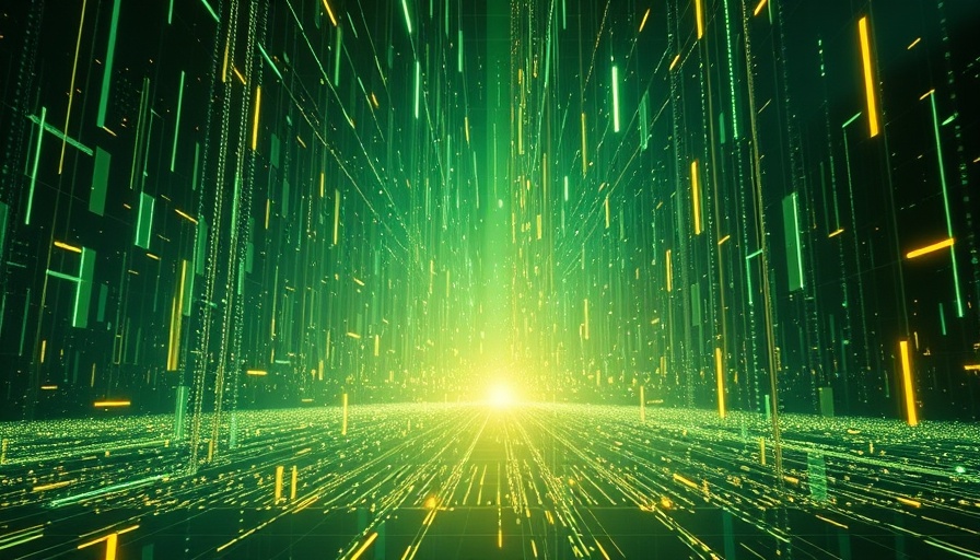 Abstract digital matrix showcasing gravity computer simulation theory.