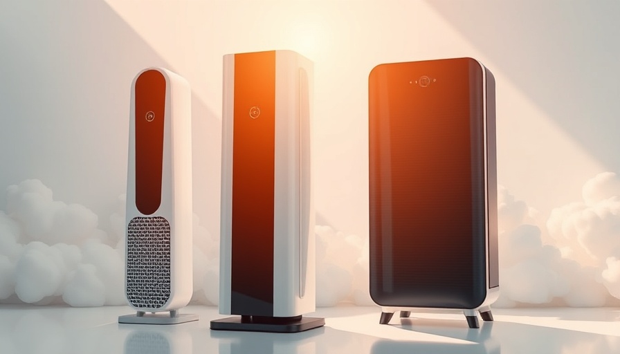 Modern air purifiers 2025 in sunlight on wooden floors.