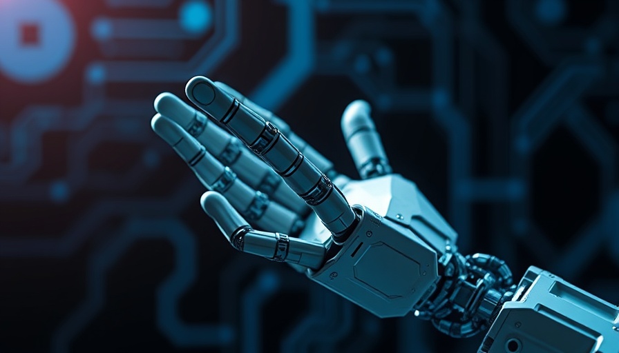 Advanced robotic hand symbolizing autonomous IT solutions, reaching out.