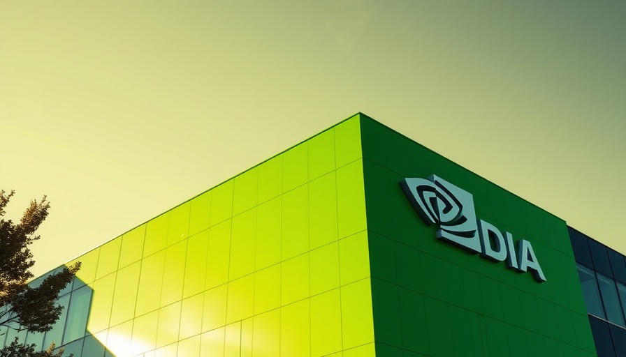 Nvidia building logo in vivid green with contrasting background.