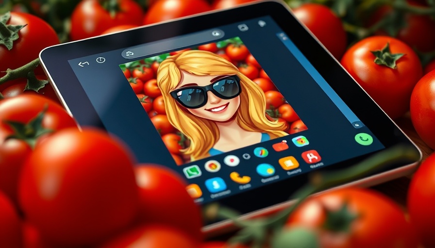 Tablet showing animated avatar creation in messaging app, Apple integration.