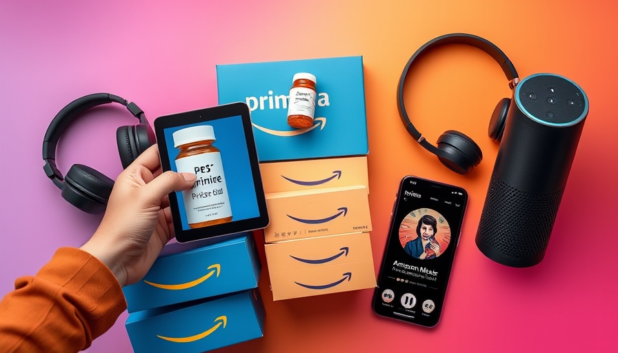 Showcasing various Amazon Prime perks in colorful setup.