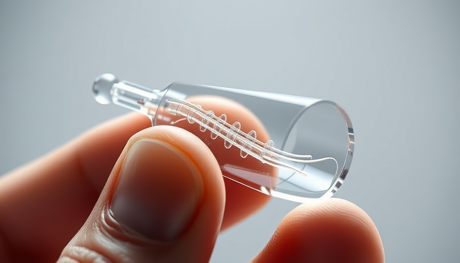 Stroke treatment innovation: transparent stent held by fingers.