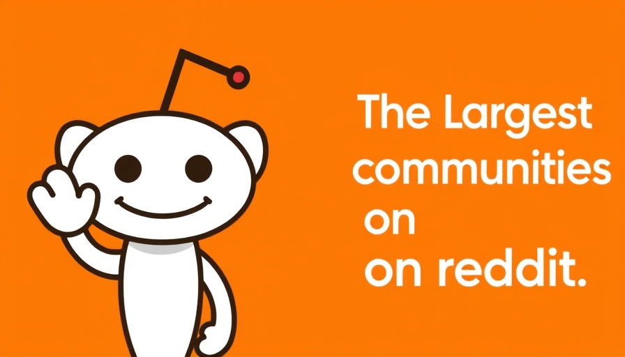 Reddit mascot waving with text about largest Reddit communities.