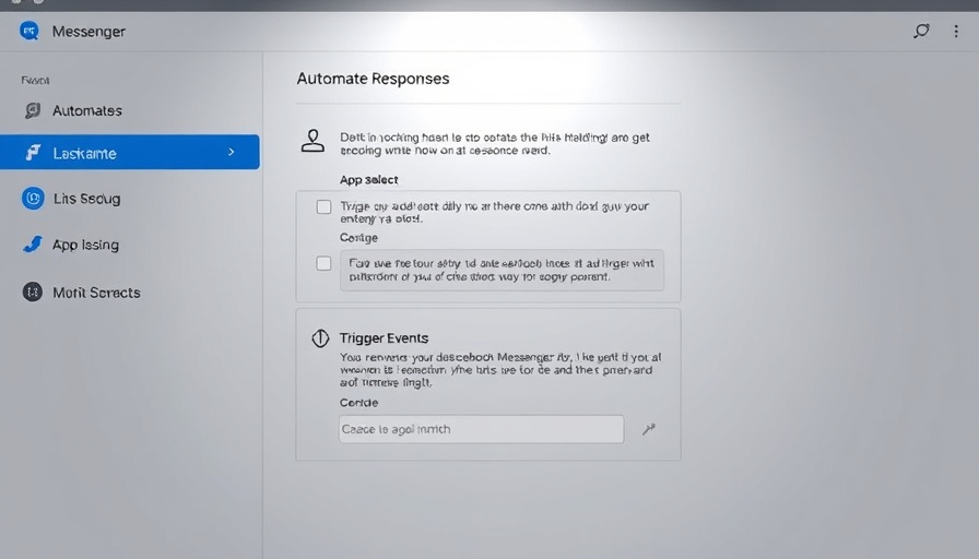 Facebook Messenger automation setup screen for triggering automatic responses.
