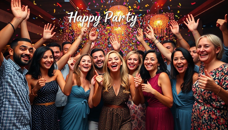AI Startup Party Shutdown celebration with confetti and joy.
