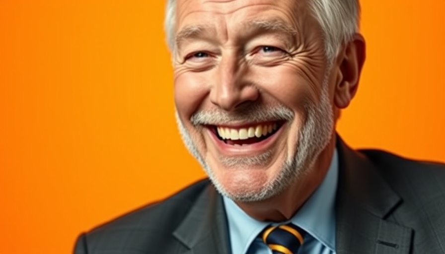 Vibrant pop art portrait of a smiling man related to the Four-Day Work Week.