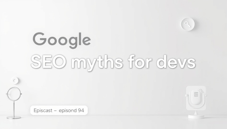 Minimalistic podcast banner with Google's logo on SEO strategies.