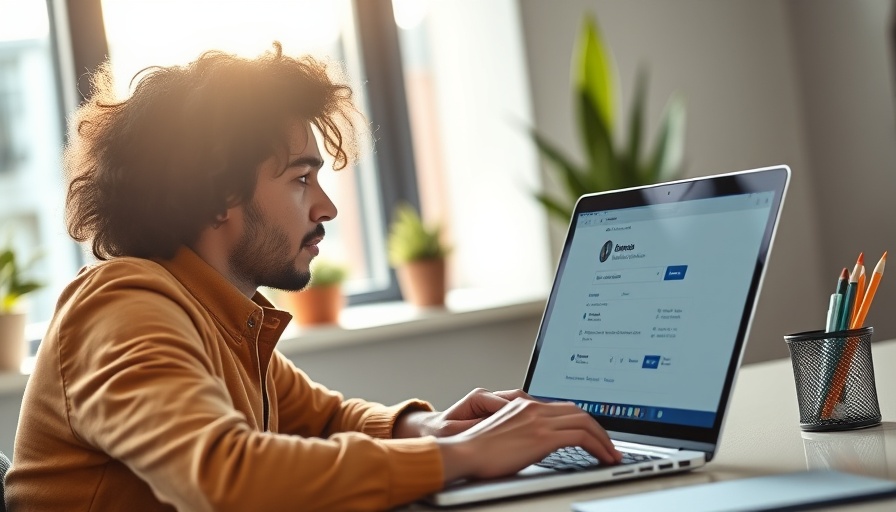How to Create a Facebook Business Account - person at laptop setup.