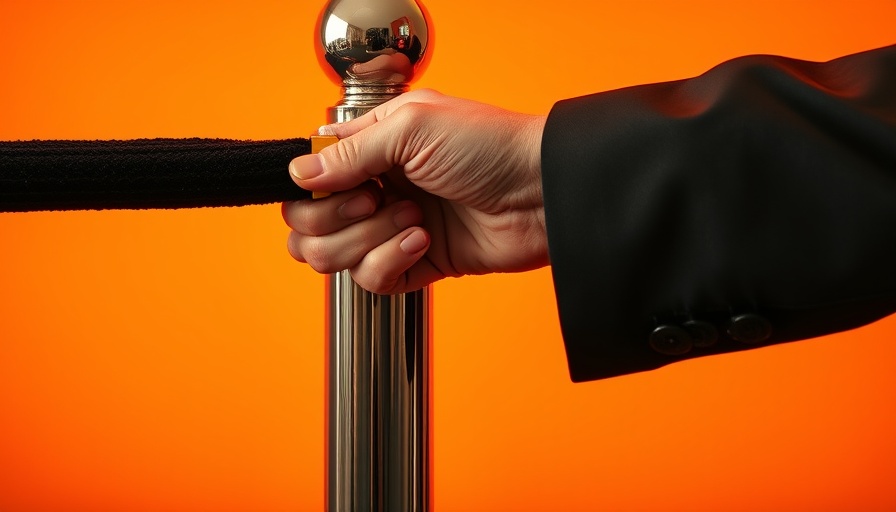 Hand unclasping a velvet rope barrier, signaling access.