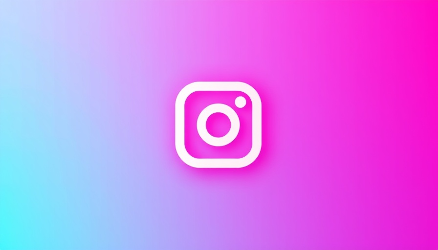 Instagram logo on a vibrant gradient background.