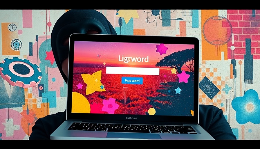 AI chatbots and login errors depicted with masked figure using laptop.