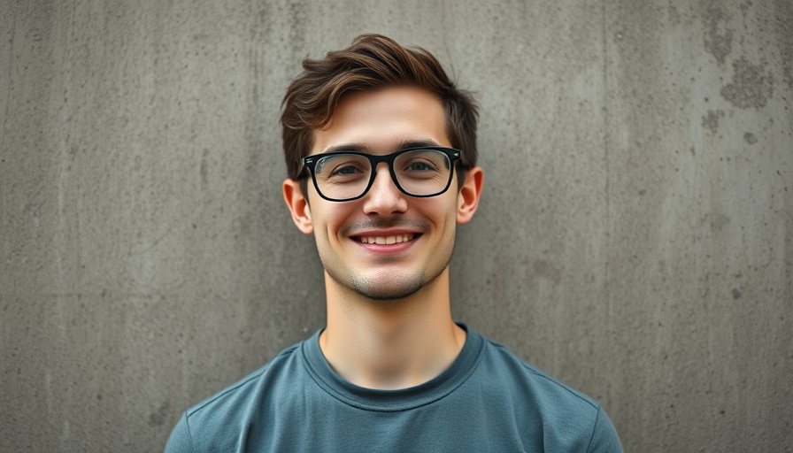 Portrait of a man against a concrete wall related to AI model for protein design.