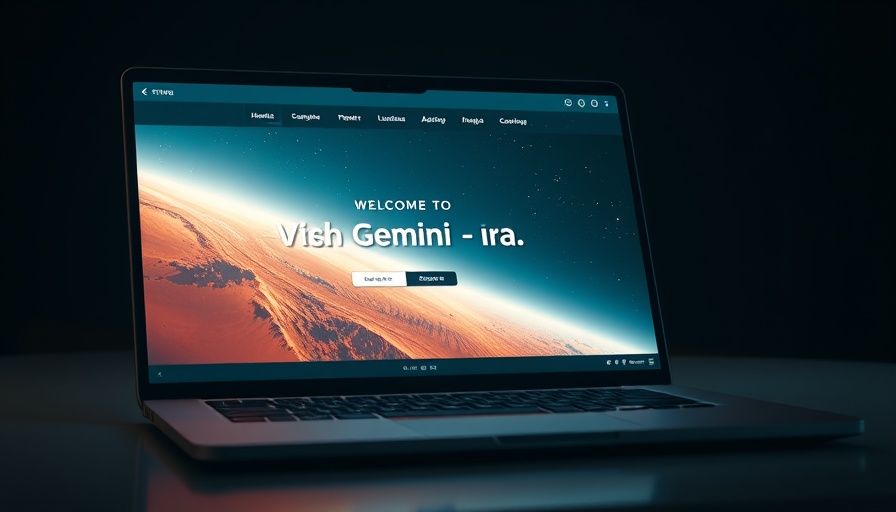 Laptop screen welcoming to the Gemini era on a tech website.