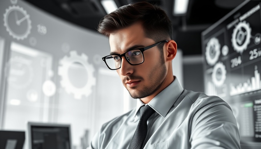 Businessman analyzing data with Google SEO tools.