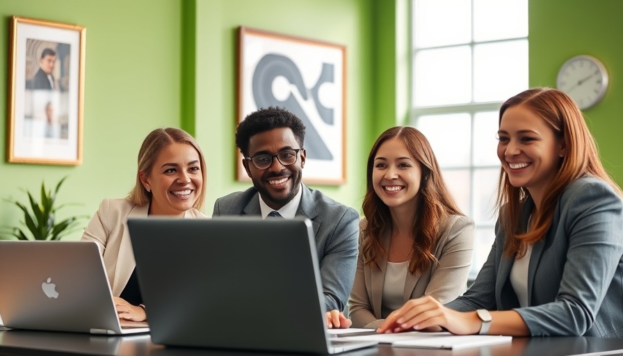 Smiling individuals in virtual meeting discussing SEO strategies.