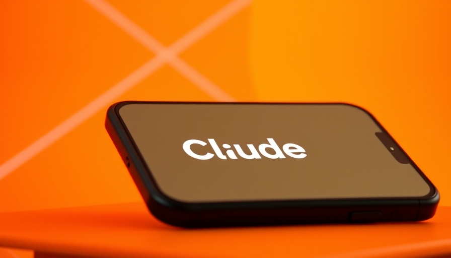 Smartphone with 'Claude' logo on bright abstract background