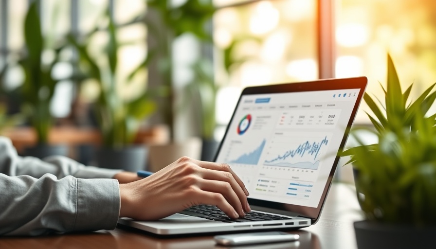 AI SOC analyst reviewing data charts on a laptop.