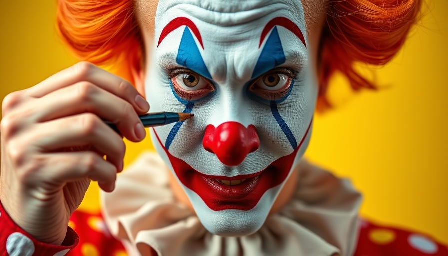 Serious clown applying makeup, impact of AI on website traffic.