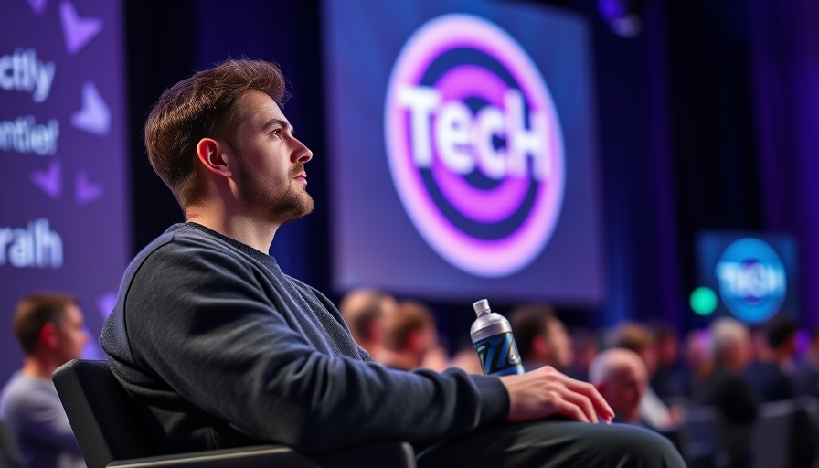Young man at tech conference discussing OpenAI GPT-5 pricing strategy.
