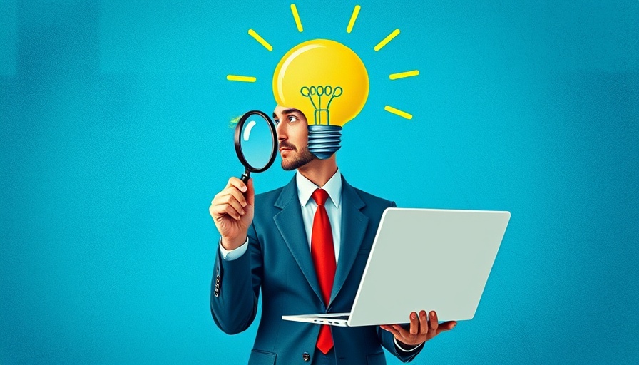 Surreal illustration of a person with a lightbulb head exploring SEO.