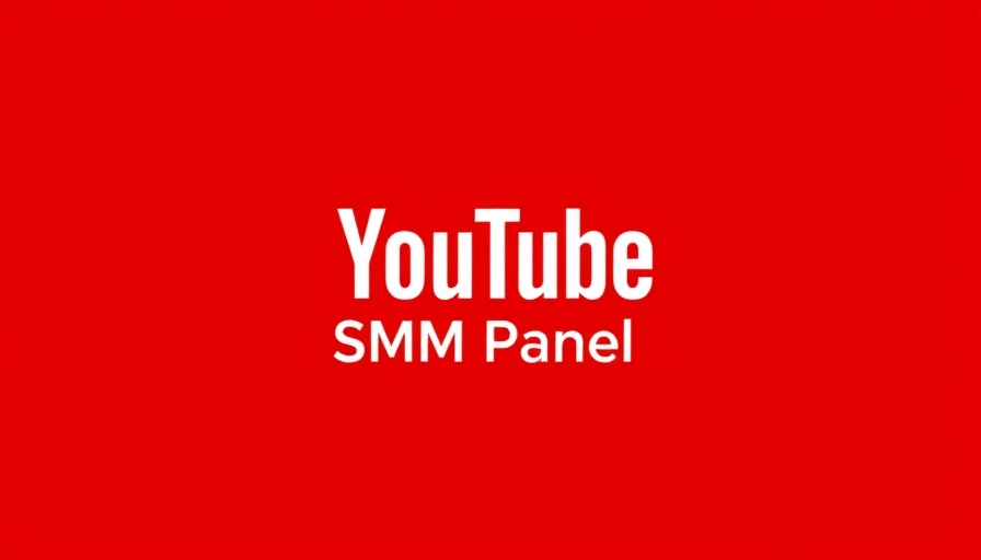 Bold red YouTube SMM Panel logo design with play button.