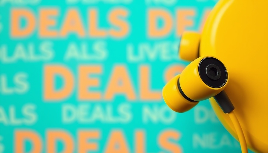 Budget-friendly earbuds emphasized in a deals-themed vibrant photo.