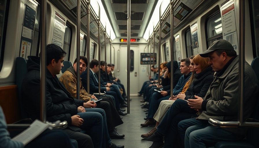 Subway passengers in a somber mood, potential scene from the best movies on Apple TV+.