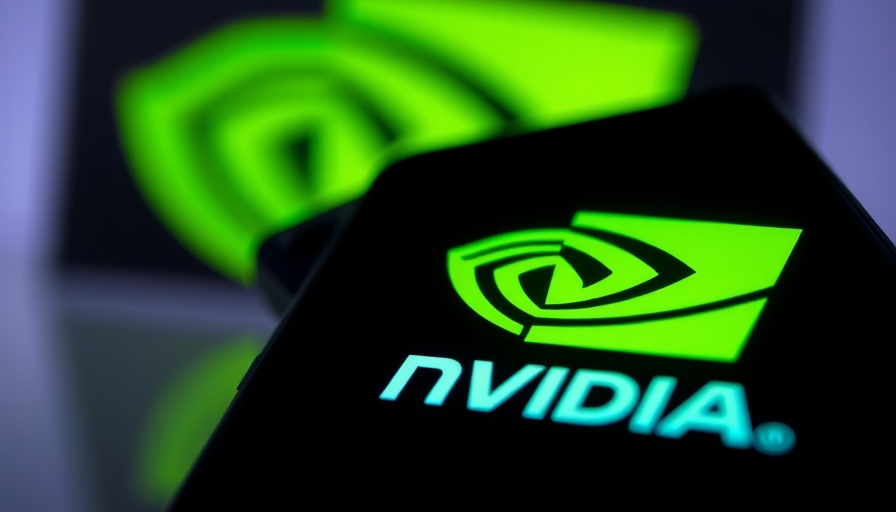 Nvidia logo displayed on smartphone with matching background.