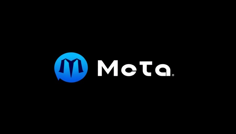 Meta logo on black background.