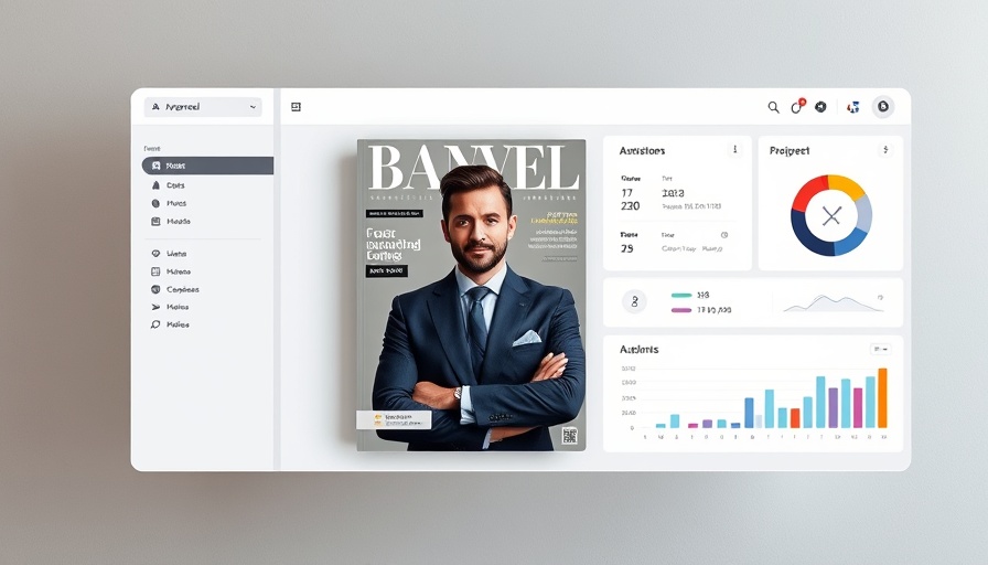 Modern interface featuring magazine and dashboard displaying success.
