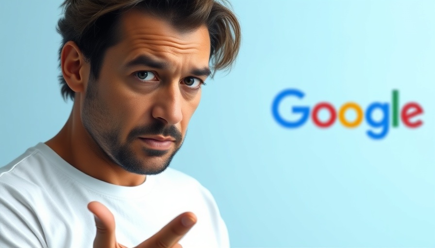 Man shrugging in front of Google logo, related to Core Web Vitals.