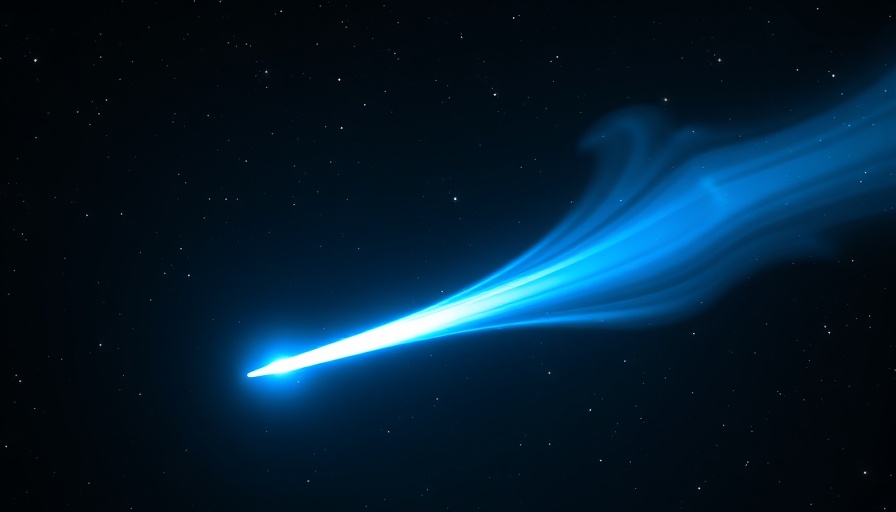 Interstellar Object 3I/ATLAS with bright glow and tail in space