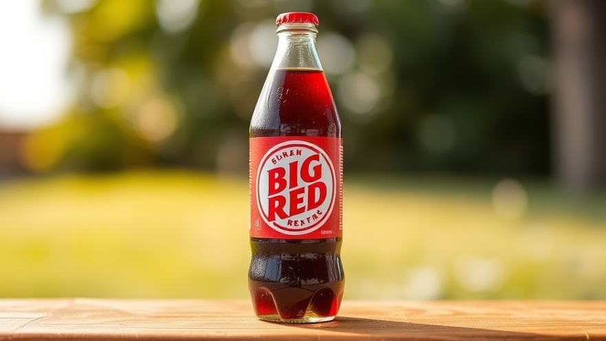 Big Red soft drink bottle featuring red dye No. 40, highlighting Texas food culture.