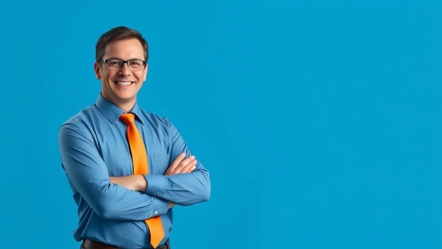 Confident senior man in blue shirt discusses mental wellness for seniors.