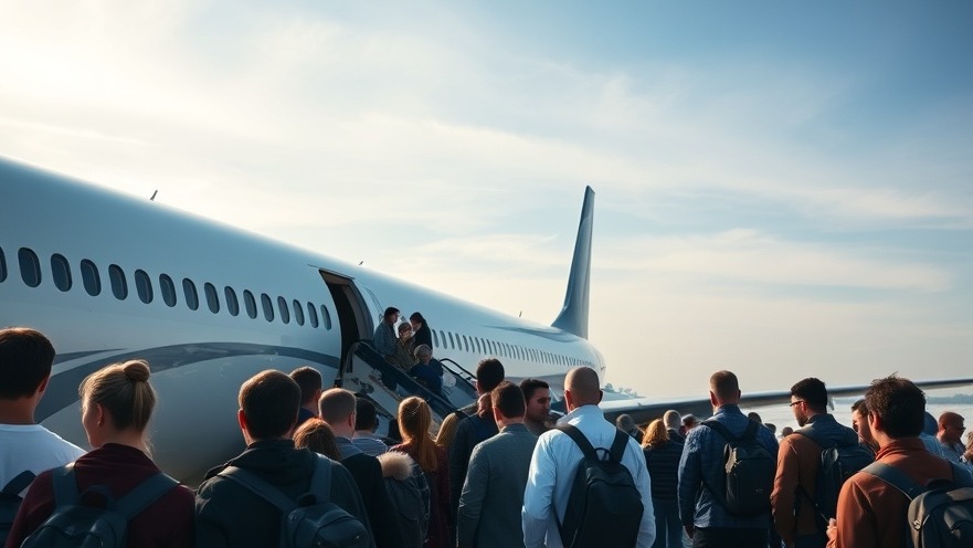 Group of 50 people boarding an airplane for Texas elections 2025.