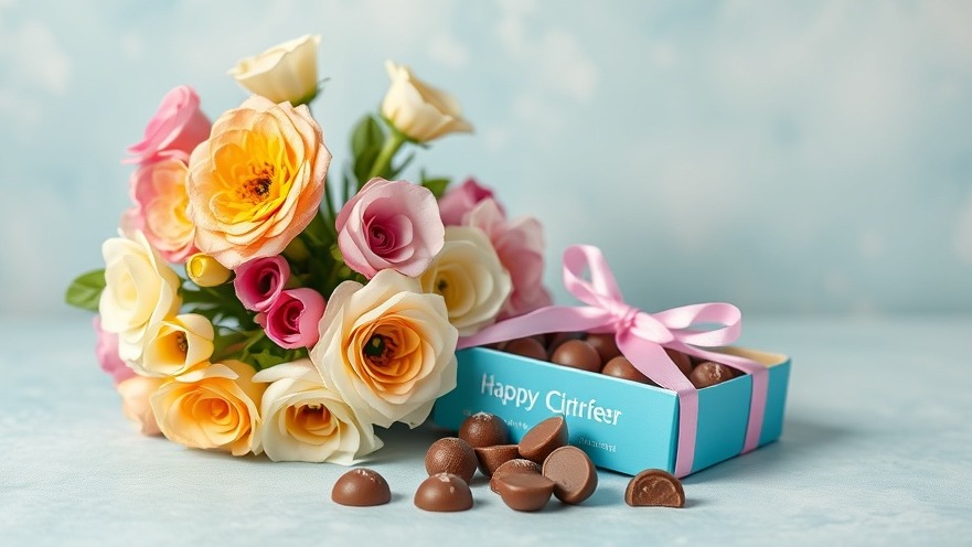 Beautiful flowers and a box of chocolates for San Antonio brunch specials.