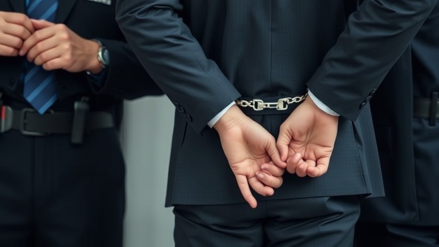 Man in business suit arrested, highlighting Texas voting rights issues.