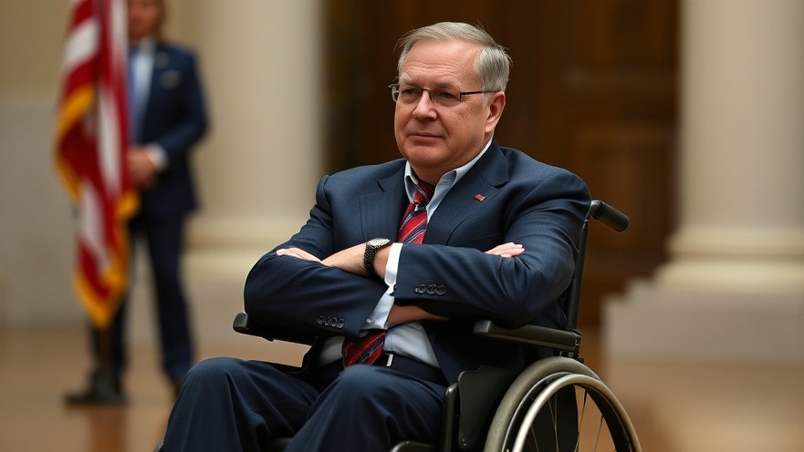 Texas Governor Greg Abbott in a wheelchair, highlighting Texas politics news.