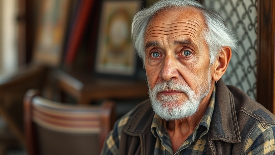 Older white man discussing Texas politics news in a local setting.