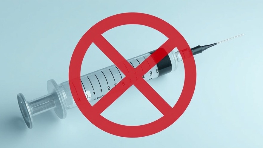 Ozempic syringe with a NO symbol, highlighting stress relief techniques for seniors.