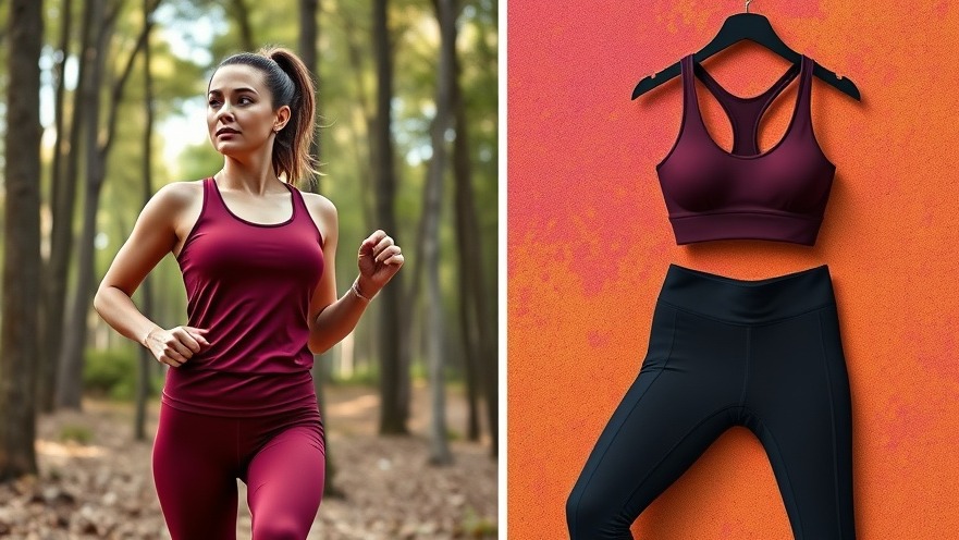 Explore a healthy lifestyle with maroon athletic apparel, perfect for outdoor exercise.