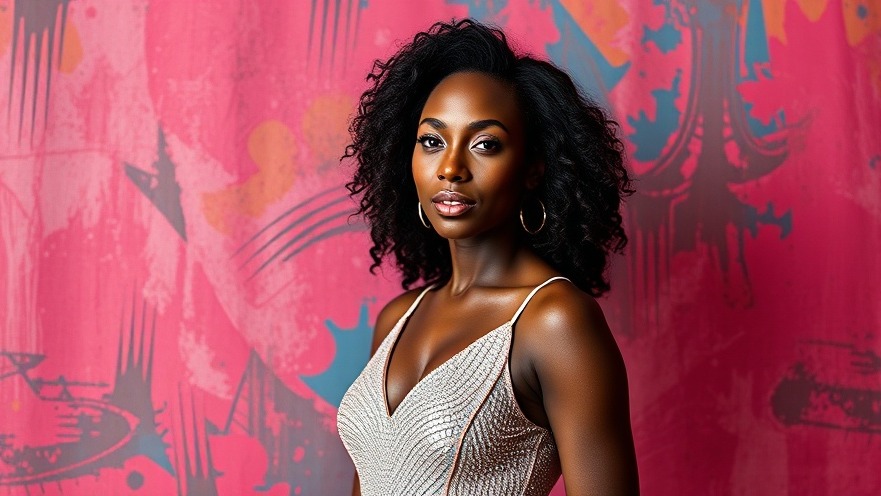 Elegant Venus Williams in shimmering attire, embodying wellness and self-care.
