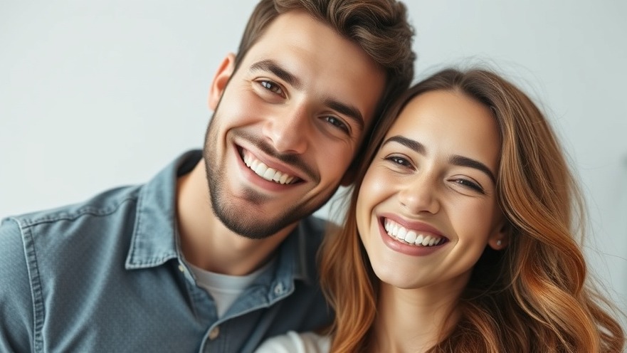 Happy couple promotes mental wellness for seniors with relaxation techniques.