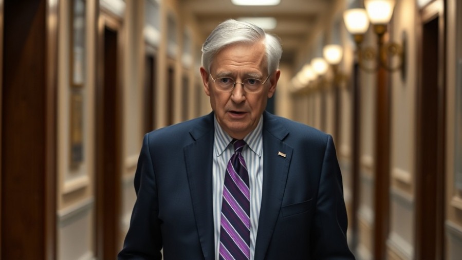 Elderly Republican Mitch McConnell navigating congressional hallway, highlighting health concerns among aging leaders in politics.