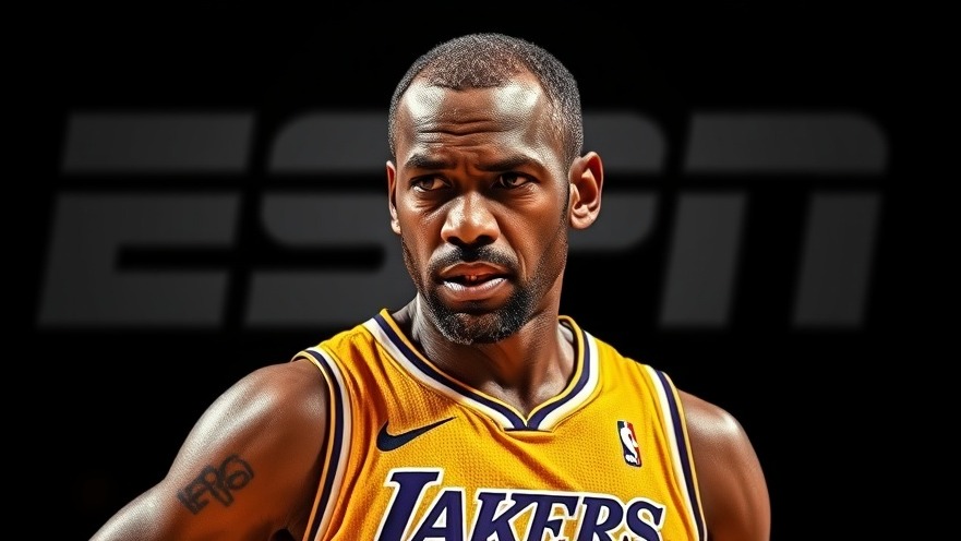 Intense black basketball player in Lakers jersey; NBA highlights featuring athlete endorsements.