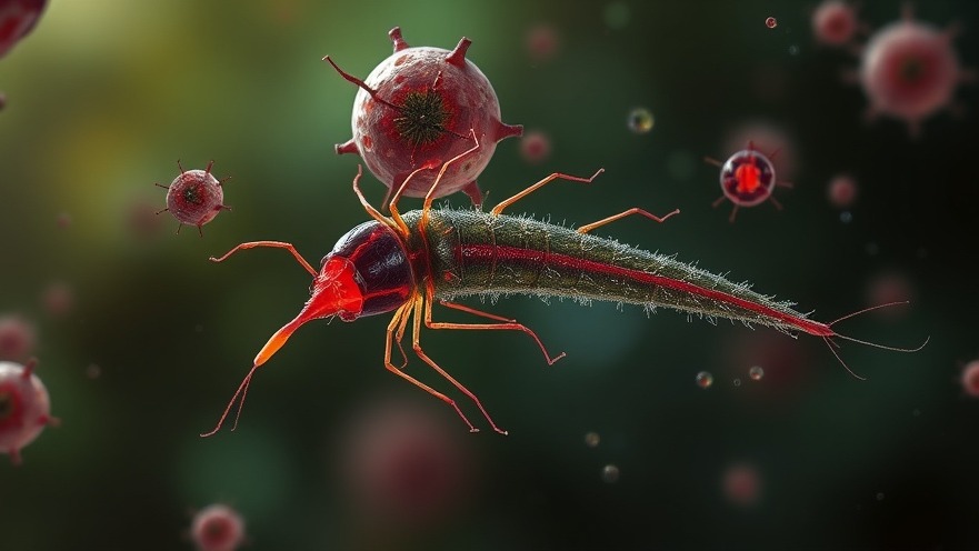 Conceptual image of a parasitic infection affecting mental wellness for seniors.
