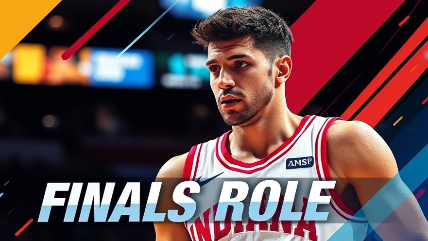 Focused player in Indiana jersey showcasing NBA highlights with vibrant colors.